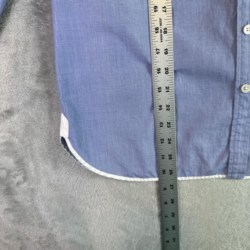 Tory Burch Button Up Shirt Women’s Size 8 Blue White Contrast Collar Preppy - Picture 6 of 7